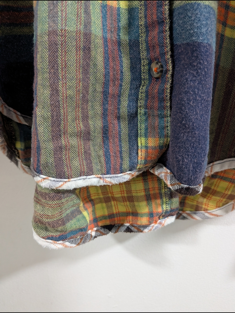 BDG Urban Outfitters Multicolor Plaid Flannel Shirt Jacket - Yellow, Navy, Green - Picture 5 of 10